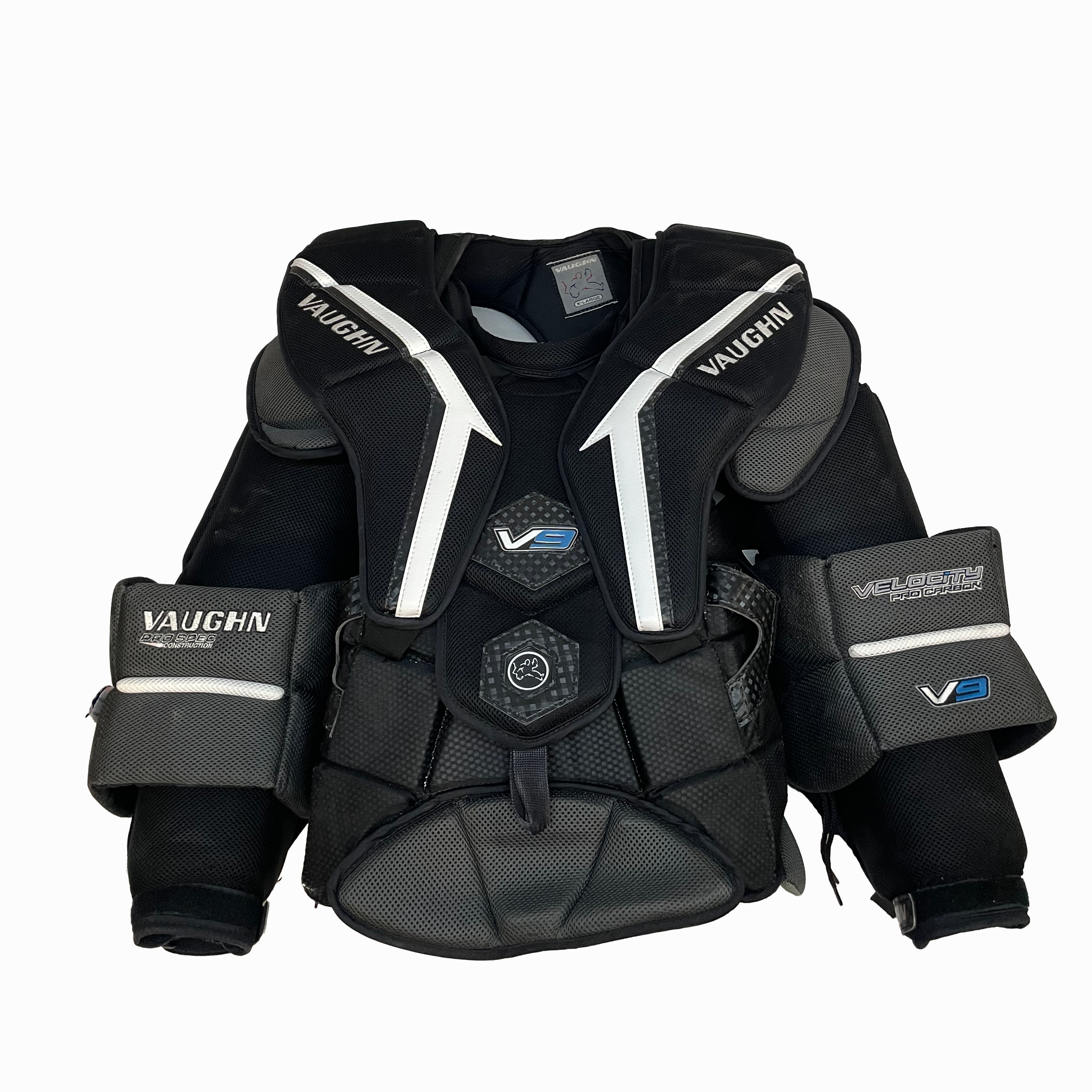 Vaughn Velocity V9 - Pro Stock Goalie Chest Protector (Black/White)